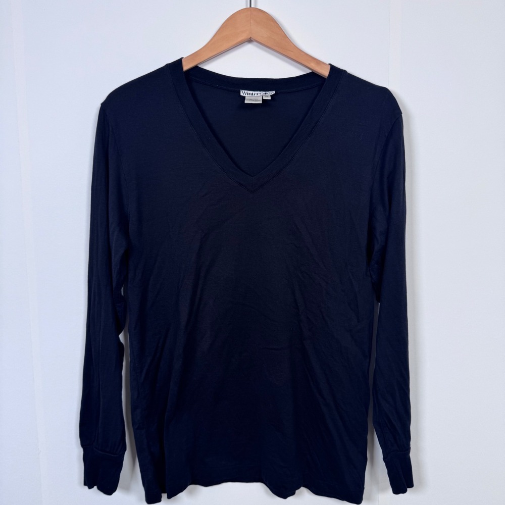 WinterSilks 100% Silk Basic Layer Long Sleeve Top Women XL Minimalist Capsule